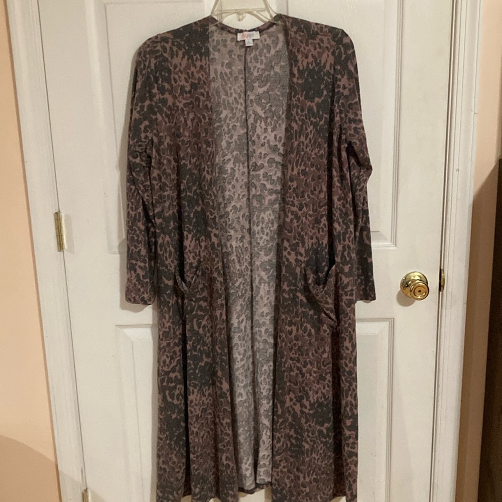 Mauve Leopard Print LulaRoe Sarah Cardigan